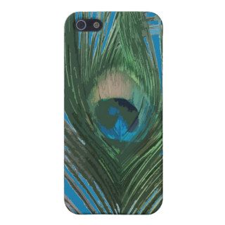 Teal Peacock Feather  iPhone 5 Cases