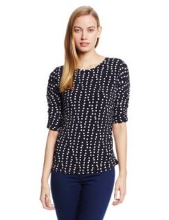 Chaus Women's Ruched Side Wavy Dot Top