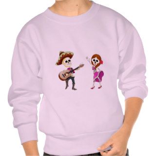 Mariachi Dancing Day of the Dead Couple Pullover Sweatshirts