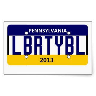 Pennsylvania License Plate Rectangle Sticker