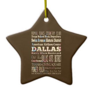 Attractions & Famous Places of Dallas, Texas. Christmas Tree Ornaments