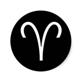 Aries Symbol Round Stickers