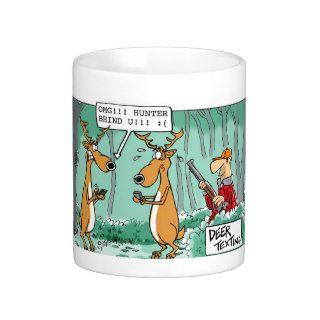 Deer Texting Hunting Cartoon Mug