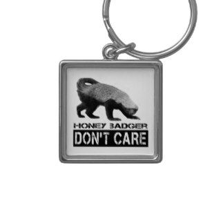 Honey Badger DON'T CARE in B/W Keychains