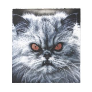 Evil Cat   Mean Kitty Grumpy  Cross Fun Cat Gifts Notepads