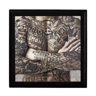 Male Body Tattoo Photograph Jewelry Box