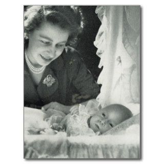 Princess Elizabeth with baby Prince Charles Post Card