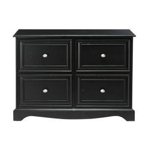 Home Decorators Collection 42 in. W Sheffield Antique Black 2 Drawer Horizontal File Cabinet 0820310910
