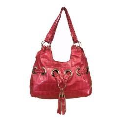 Women's Blingalicious Croco Print Fashion Handbag Q935 Pink Blingalicious Hobo Bags