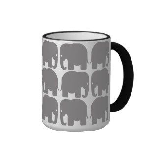 Grey Elephants Silhouette Mug