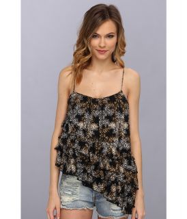 Free People Printed Flutter By Top Womens Sleeveless (Black)