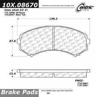 Centric Parts, 105.08670, PosiQuiet Ceramic Pads Automotive
