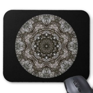 Intricate pattern. Decorative design. Black Mousepads