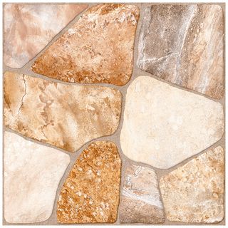 SomerTile 17.75x17.75 inch Rhone Beige Ceramic Floor and Wall Tiles (Pack of 7) Somertile Wall Tiles