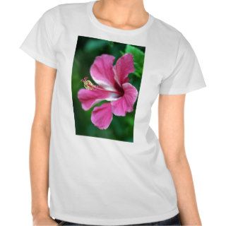 Pink hibiscus flower t shirts