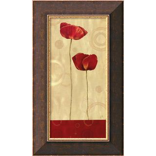 Daphne Brissonnet 'Pop Art Poppies I' Framed Canvas Art Canvas