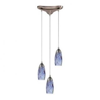 Elk 110 3YW 3 Light Pendant In Satin Nickel and Yellow Glass   Ceiling Pendant Fixtures  