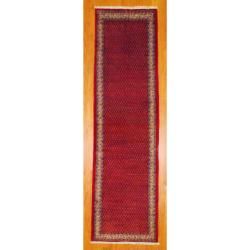 Persian Hand knotted Hamadan Red/ Ivory Wool Rug (3'6 x 12'6) Runner Rugs