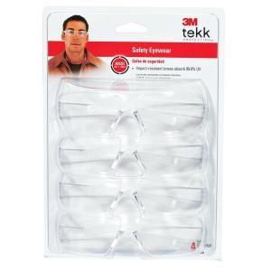 3M Tekk Protection Indoor Clear Safety Eyewear (4 Pack) 90834 00000B