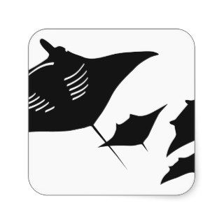 mantarochen manta ray scuba diving dip divers square stickers