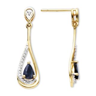 Blue Sapphire & Diamond Accent 10K Gold Earrings, Womens