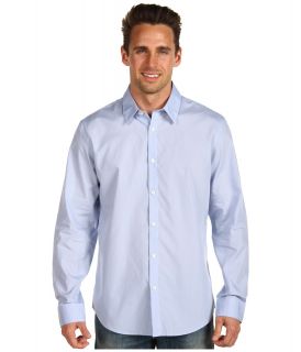 Calvin Klein L/S Mini Stripe Sport Shirt Mens Long Sleeve Button Up (Blue)