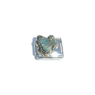 Clearly Charming March Aquamarine Color Butterfly Birthstone Insect Animal Italian Charm Jewelry