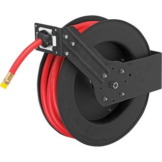 ReelWorks Hose Reel with Hose   1/2 Inch x 50ft. Hose, Max 300 PSI