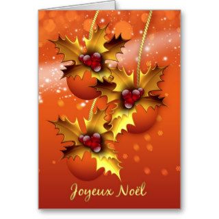 Joyeux Noel French Christmas Card Stylish Ornament