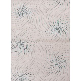 Hand tufted Transitional Abstract Pattern Blue Rug (5 X 8)