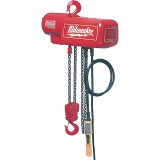 Milwaukee Professional Electric Chain Hoist   1 Ton Capacity, 15Ft. Lift, Model