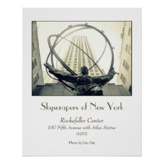 'Rockefeller Center & Atlas' Poster