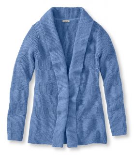 Cotton Shaker Stitch Sweater, Open Cardigan