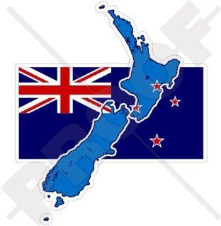 NEW ZEALAND Map Flag 4.6" (117mm) Vinyl Bumper Sticker, Decal 