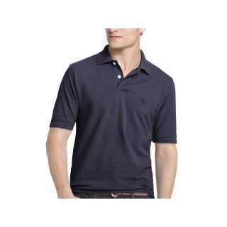 Izod Short Sleeve Solid Polo Shirt, Midnight, Mens