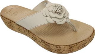 Womens Crocs A Leigh Floral Flip Flop   Stucco/Gold Sandals