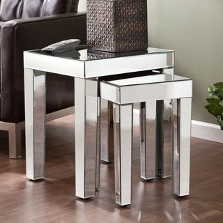 Upton Home Caden Mirrored Nesting Accent Table 2pc Set Upton Home Coffee, Sofa & End Tables
