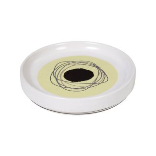 Creative Bath Dot Swirl Ceramic Soap Dish, Citron