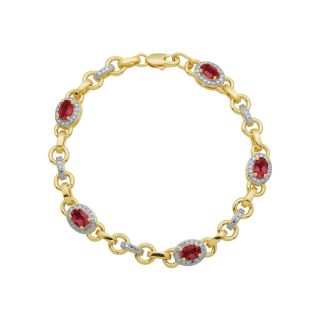 Bridge Jewelry Lab Created Ruby & Diamond Accent Bracelet