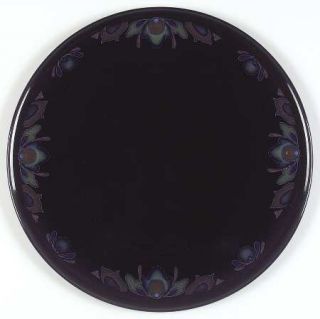 Denby Langley Baroque Cake Plate, Fine China Dinnerware   Cobalt Blue Band W/ Mu