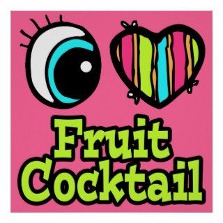 Bright Eye Heart I Love Fruit Cocktail Print
