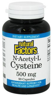 Natural Factors   N Acetyl L Cysteine 500 mg.   90 Capsules