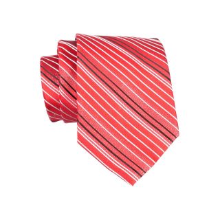 Stafford Fine Stripe Silk Tie, Red, Mens