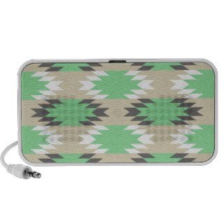 Aztec Andes Tribal Green Gray Native American Portable Speaker