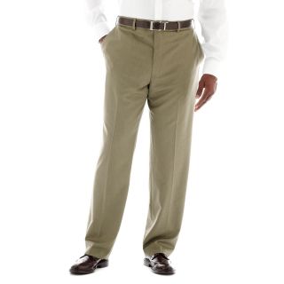 Stafford Year Round Flat Front Pants   Big and Tall, British Khaki, Mens