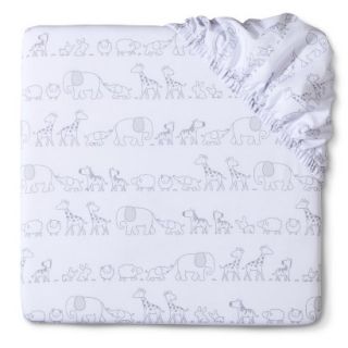 Woven Grey Animals Fitted Crib Sheet by Circo