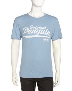 Original Penguin Logo Tee, Faded Denim