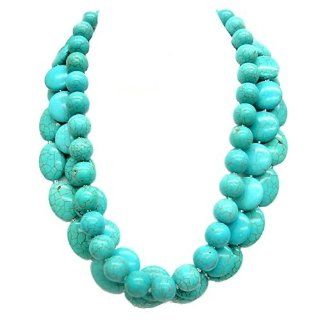 Multi Strand Turquoise Statement Necklace Jewelry