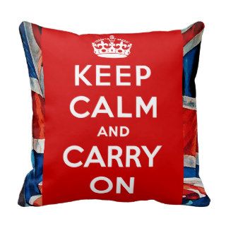 Keep Calm and Carry On British Chic Decor Pillow