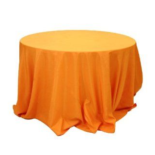 Koyal Wholesale Round Polyester Tablecloth, 108 Inch, Orange Kitchen & Dining